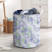 Anthurium Plumeria Lei Pastel Laundry Basket Purple Hawaiian Splendid Palaka LT01 Purple - Polynesian Pride