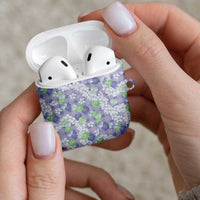 Anthurium Plumeria Lei Pastel AirPods Case Purple Hawaiian Splendid Palaka LT01 - Polynesian Pride