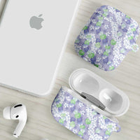 Anthurium Plumeria Lei Pastel AirPods Case Purple Hawaiian Splendid Palaka LT01 - Polynesian Pride