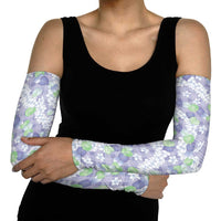 Anthurium Plumeria Lei Pastel Arm Sleeves Purple Hawaiian Splendid Palaka