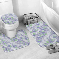 Anthurium Plumeria Lei Pastel Bathroom Set Purple Hawaiian Splendid Palaka LT01 Mat Set Only (3 pcs) One Size Purple - Polynesian Pride