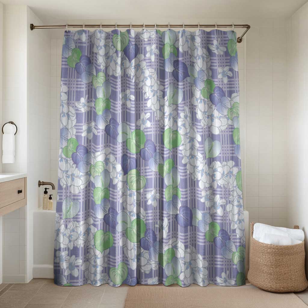 Anthurium Plumeria Lei Pastel Bathroom Set Purple Hawaiian Splendid Palaka LT01 Shower Curtain Only Purple - Polynesian Pride