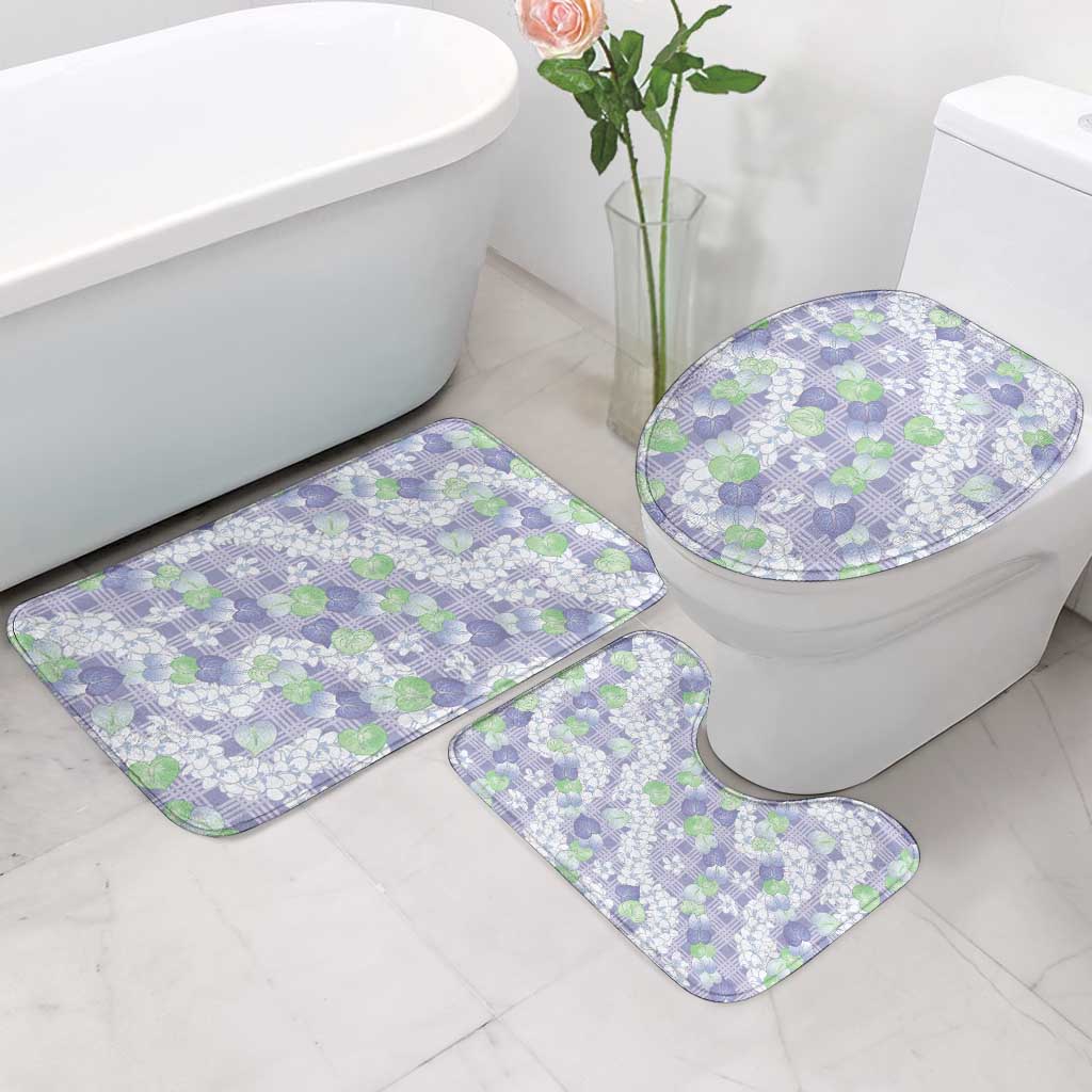 Anthurium Plumeria Lei Pastel Bathroom Set Purple Hawaiian Splendid Palaka LT01 - Polynesian Pride