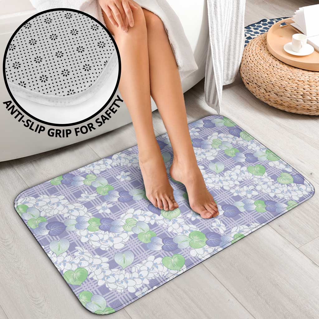 Anthurium Plumeria Lei Pastel Bathroom Set Purple Hawaiian Splendid Palaka LT01 - Polynesian Pride