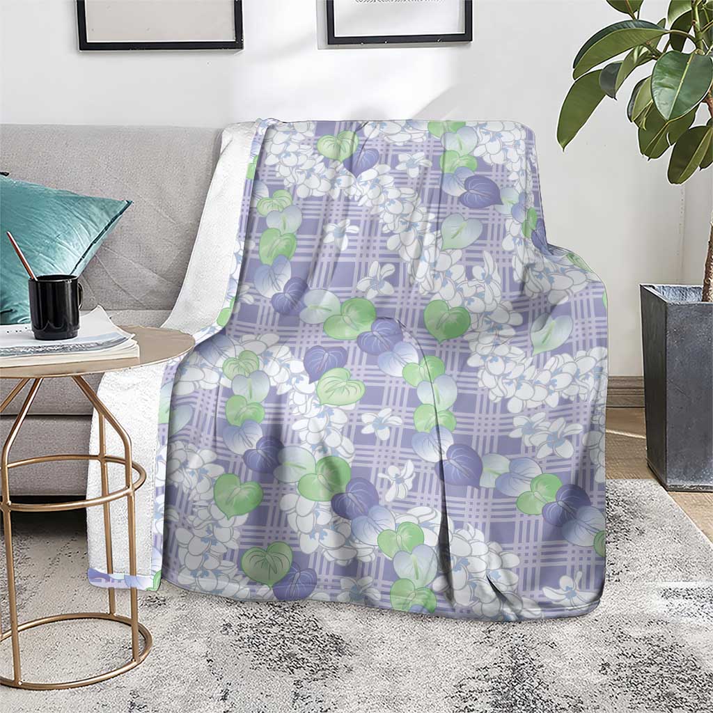 Anthurium Plumeria Lei Pastel Blanket Purple Hawaiian Splendid Palaka
