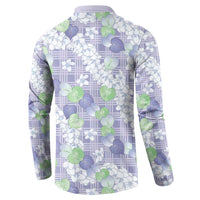Anthurium Plumeria Lei Pastel Button Sweatshirt Purple Hawaiian Splendid Palaka