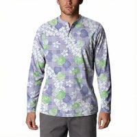 Anthurium Plumeria Lei Pastel Button Sweatshirt Purple Hawaiian Splendid Palaka