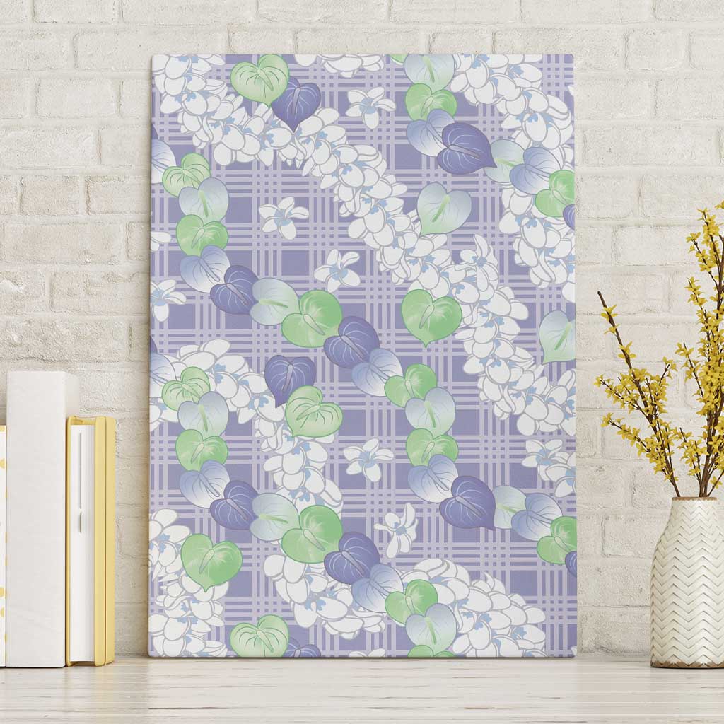 Anthurium Plumeria Lei Pastel Canvas Wall Art Purple Hawaiian Splendid Palaka LT01 Without Frame Purple - Polynesian Pride