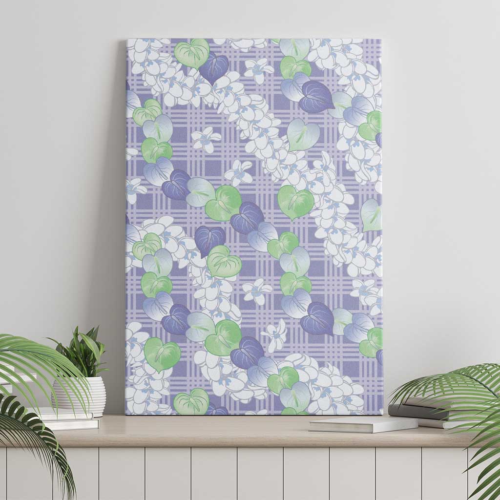 Anthurium Plumeria Lei Pastel Canvas Wall Art Purple Hawaiian Splendid Palaka LT01 - Polynesian Pride