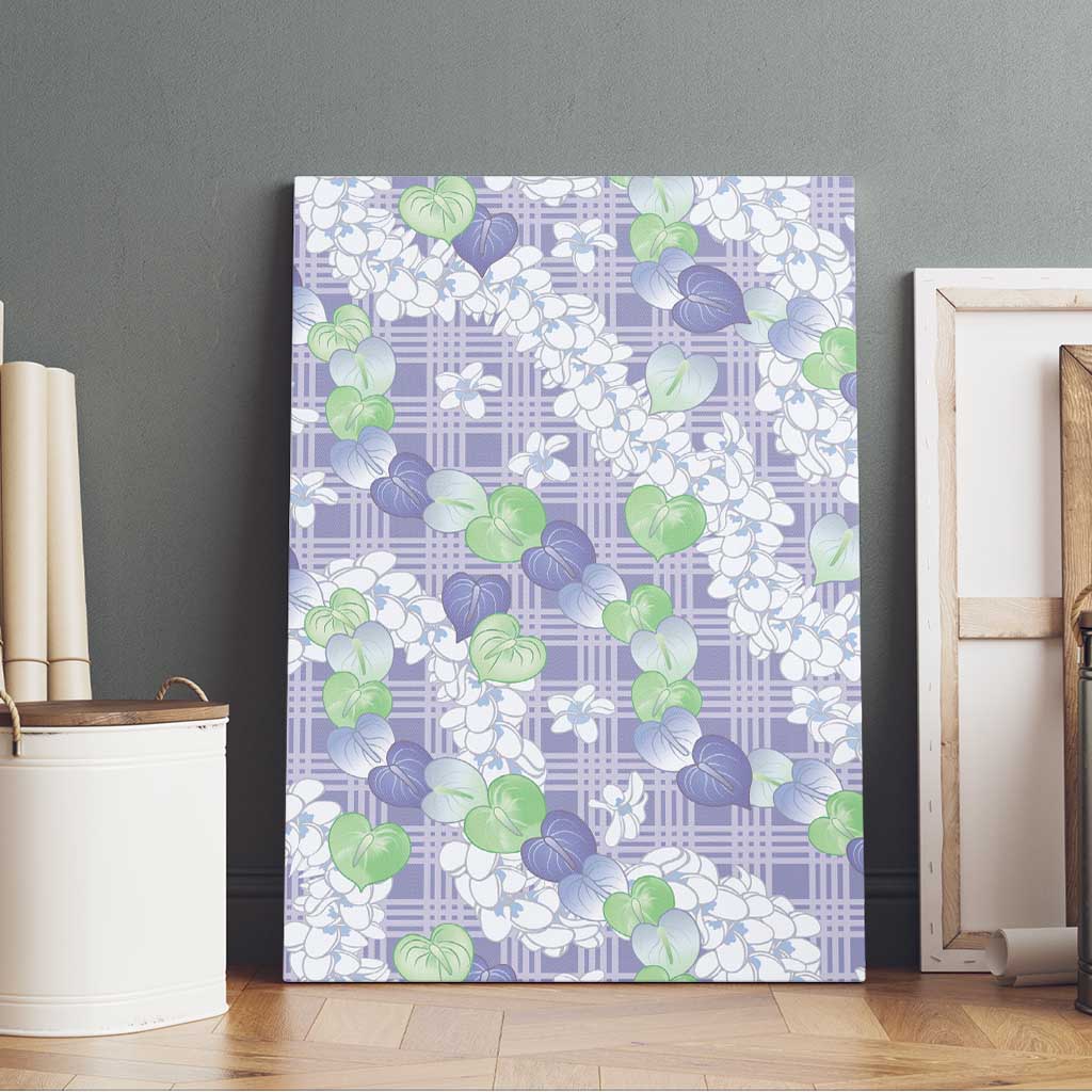 Anthurium Plumeria Lei Pastel Canvas Wall Art Purple Hawaiian Splendid Palaka LT01 - Polynesian Pride