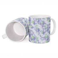 Anthurium Plumeria Lei Pastel Ceramic Mug Purple Hawaiian Splendid Palaka