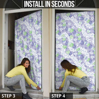 Anthurium Plumeria Lei Pastel Door Cover Purple Hawaiian Splendid Palaka
