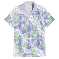Anthurium Plumeria Lei Pastel Family Matching Long Sleeve Bodycon Dress and Hawaiian Shirt Purple Hawaiian Splendid Palaka LT01 Dad's Shirt - Short Sleeve Purple - Polynesian Pride