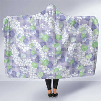 Anthurium Plumeria Lei Pastel Hooded Blanket Purple Hawaiian Splendid Palaka