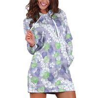 Anthurium Plumeria Lei Pastel Hoodie Dress Purple Hawaiian Splendid Palaka LT01 Purple - Polynesian Pride
