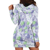 Anthurium Plumeria Lei Pastel Hoodie Dress Purple Hawaiian Splendid Palaka LT01 - Polynesian Pride