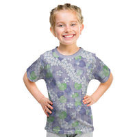 Anthurium Plumeria Lei Pastel Kid T Shirt Purple Hawaiian Splendid Palaka