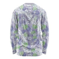 Anthurium Plumeria Lei Pastel Long Sleeve Shirt Purple Hawaiian Splendid Palaka