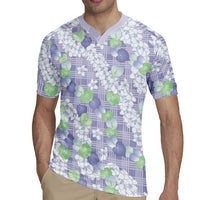 Anthurium Plumeria Lei Pastel Rugby Jersey Purple Hawaiian Splendid Palaka LT01 - Polynesian Pride