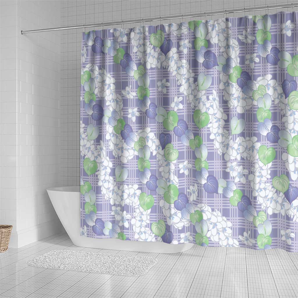 Anthurium Plumeria Lei Pastel Shower Curtain Purple Hawaiian Splendid Palaka