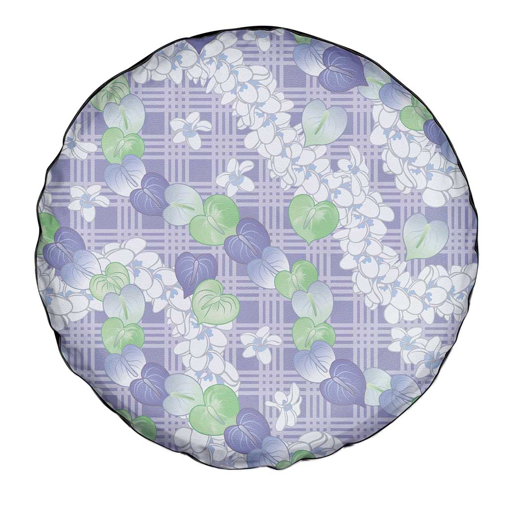 Anthurium Plumeria Lei Pastel Spare Tire Cover Purple Hawaiian Splendid Palaka