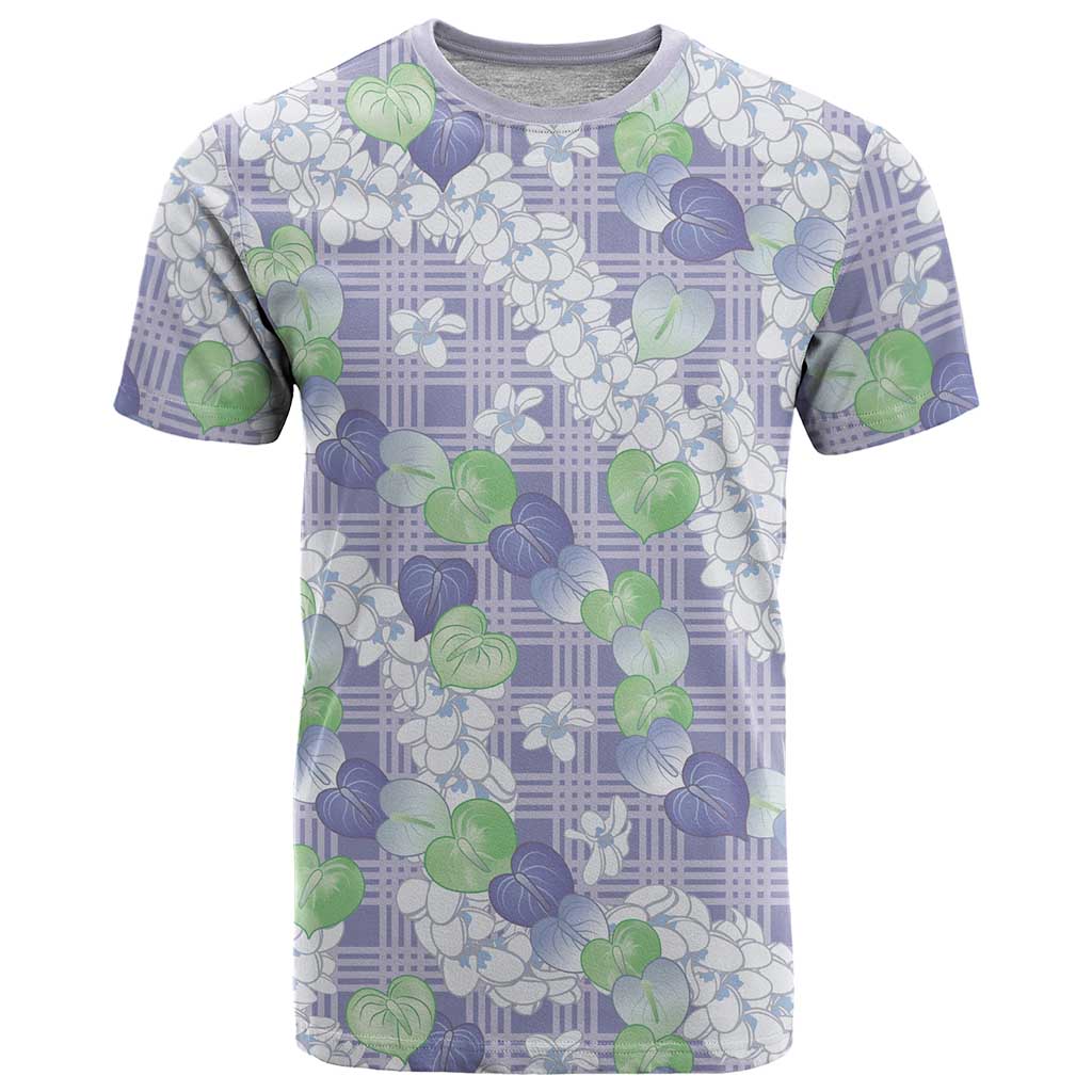 Anthurium Plumeria Lei Pastel T Shirt Purple Hawaiian Splendid Palaka