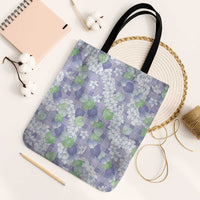 Anthurium Plumeria Lei Pastel Tote Bag Purple Hawaiian Splendid Palaka LT01 Black Strap One Size Purple - Polynesian Pride