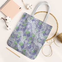 Anthurium Plumeria Lei Pastel Tote Bag Purple Hawaiian Splendid Palaka LT01 White Strap One Size Purple - Polynesian Pride