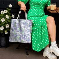 Anthurium Plumeria Lei Pastel Tote Bag Purple Hawaiian Splendid Palaka LT01 - Polynesian Pride