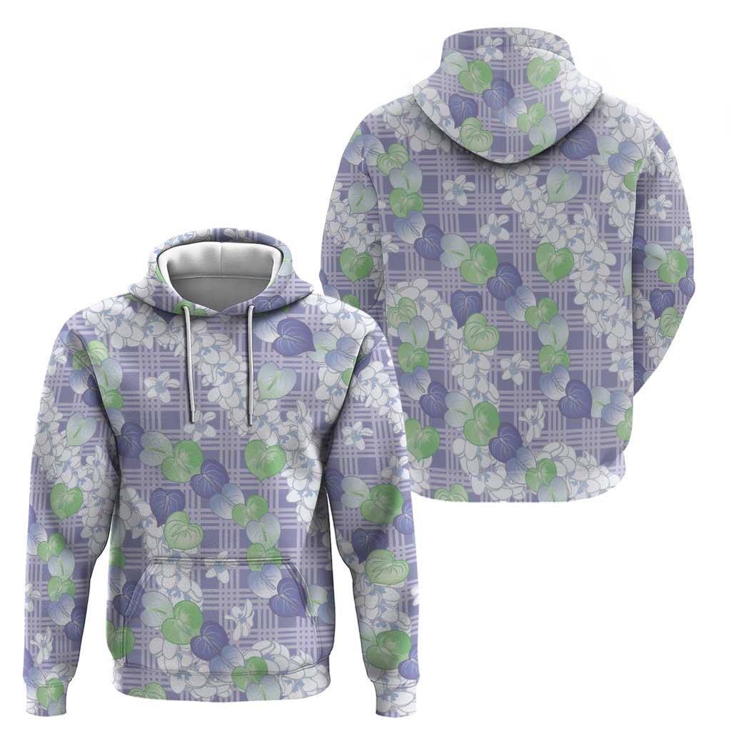 Anthurium Plumeria Lei Pastel Zip Hoodie Purple Hawaiian Splendid Palaka
