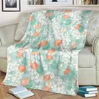 Anthurium Plumeria Lei Pastel Blanket Teal Hawaiian Splendid Palaka