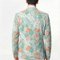 Anthurium Plumeria Lei Pastel Blazer Teal Hawaiian Splendid Palaka
