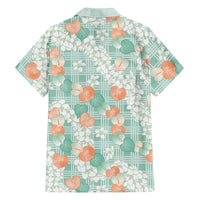 Anthurium Plumeria Lei Pastel Family Matching Summer Maxi Dress and Hawaiian Shirt Teal Hawaiian Splendid Palaka