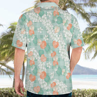 Anthurium Plumeria Lei Pastel Hawaiian Shirt Teal Hawaiian Splendid Palaka