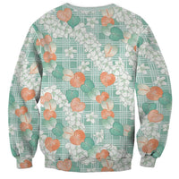 Anthurium Plumeria Lei Pastel Sweatshirt Teal Hawaiian Splendid Palaka
