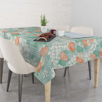 Anthurium Plumeria Lei Pastel Tablecloth Teal Hawaiian Splendid Palaka