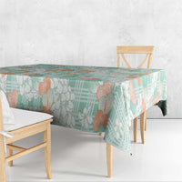 Anthurium Plumeria Lei Pastel Tablecloth Teal Hawaiian Splendid Palaka