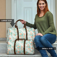 Anthurium Plumeria Lei Pastel Travel Bag Teal Hawaiian Splendid Palaka