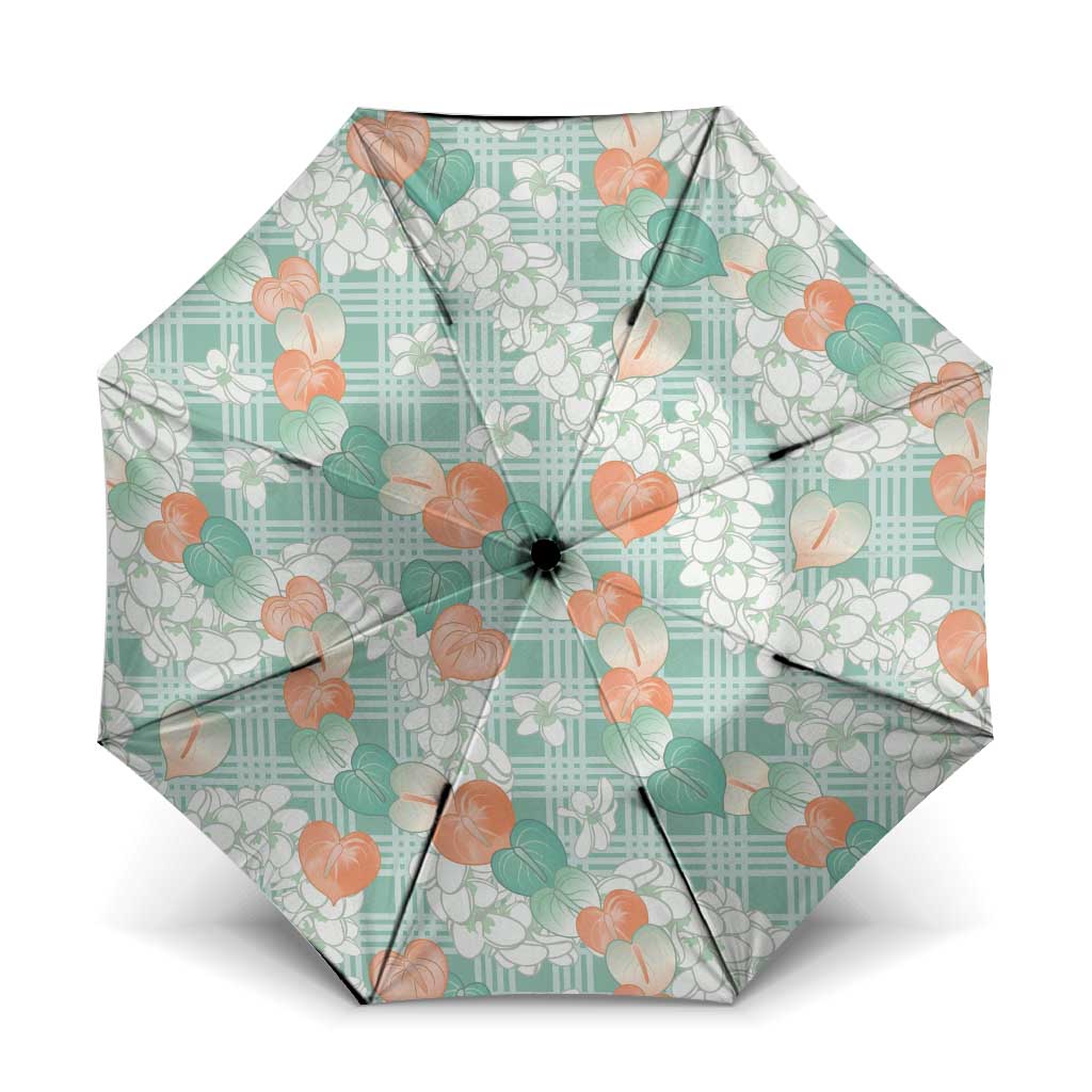 Anthurium Plumeria Lei Pastel Umbrella Teal Hawaiian Splendid Palaka