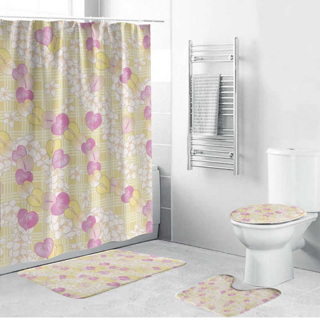 Anthurium Plumeria Lei Pastel Bathroom Set Yellow Hawaiian Splendid Palaka