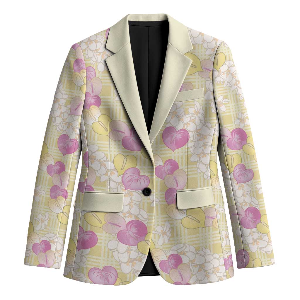 Anthurium Plumeria Lei Pastel Blazer Yellow Hawaiian Splendid Palaka