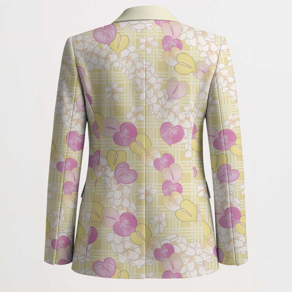 Anthurium Plumeria Lei Pastel Blazer Yellow Hawaiian Splendid Palaka