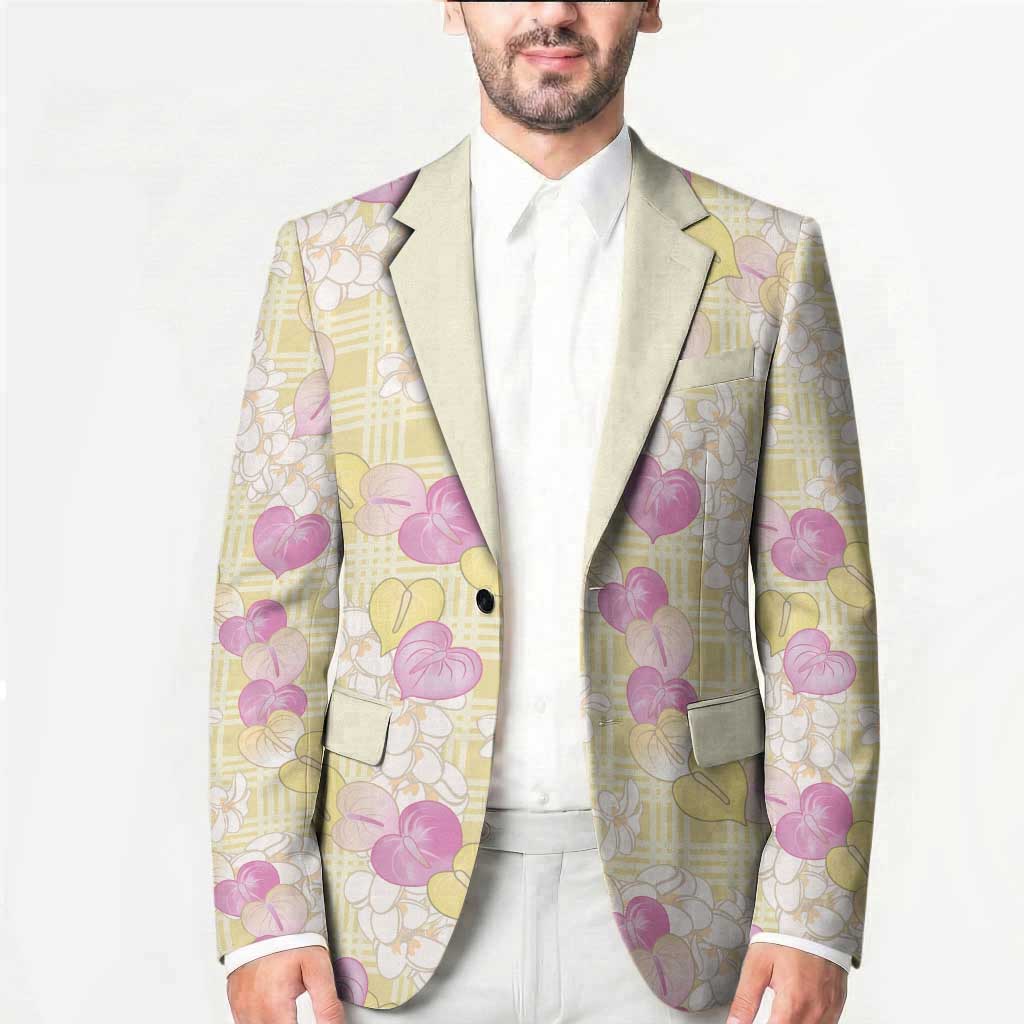 Anthurium Plumeria Lei Pastel Blazer Yellow Hawaiian Splendid Palaka