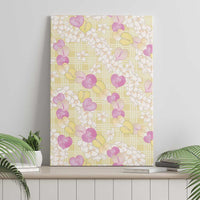 Anthurium Plumeria Lei Pastel Canvas Wall Art Yellow Hawaiian Splendid Palaka