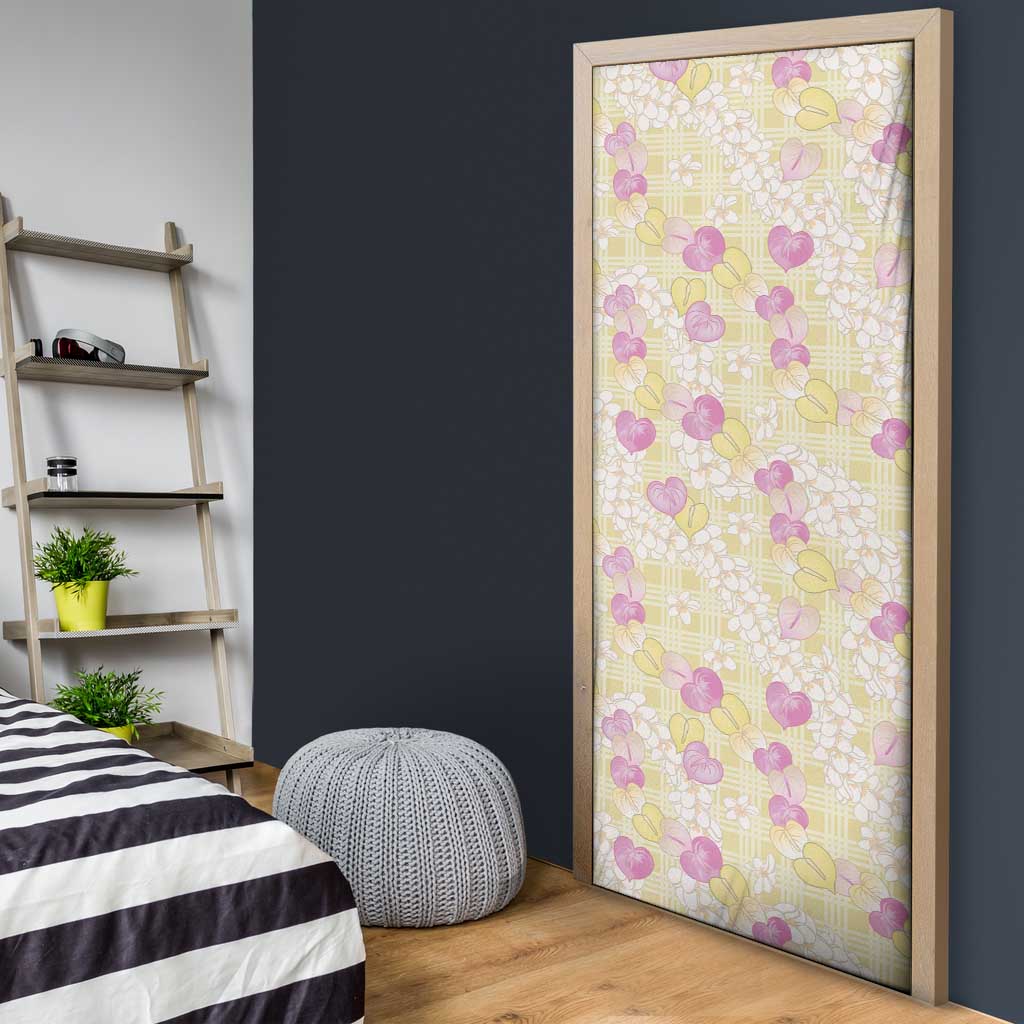Anthurium Plumeria Lei Pastel Door Cover Yellow Hawaiian Splendid Palaka