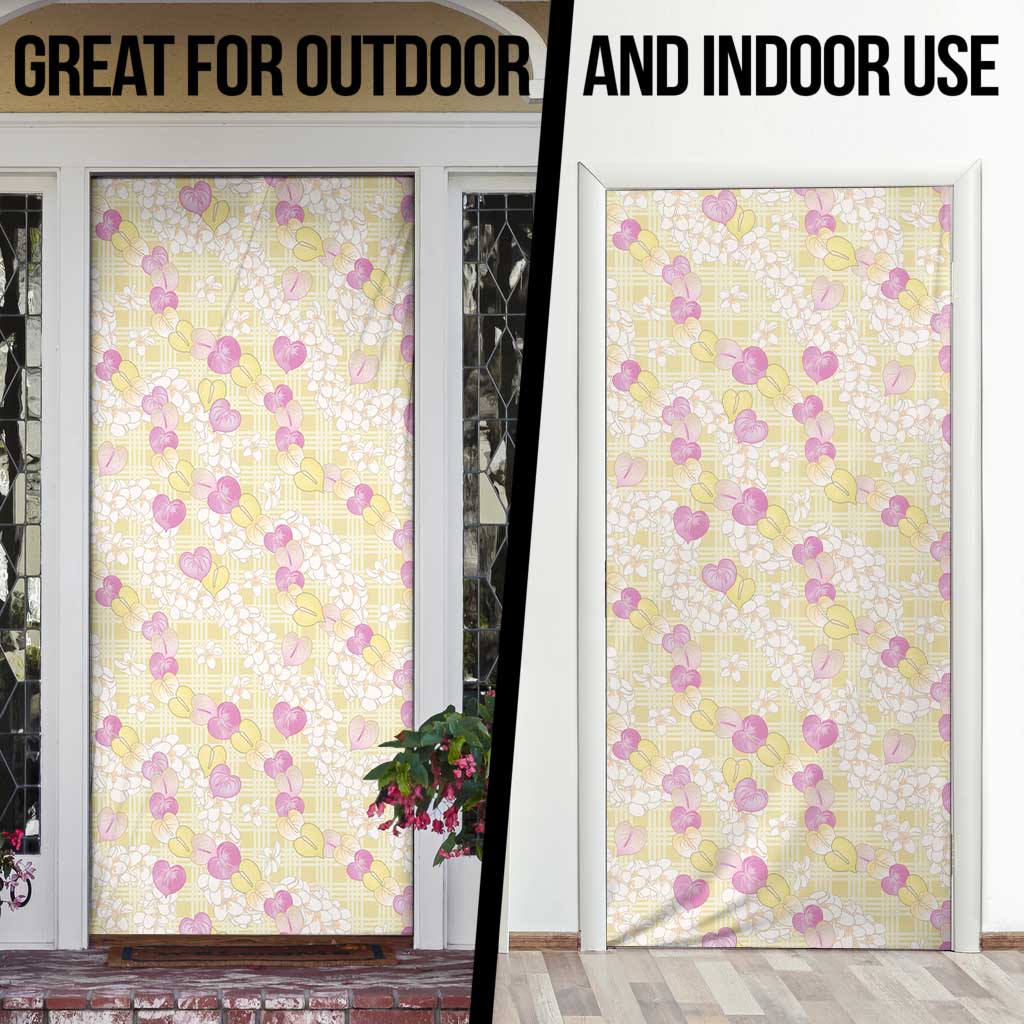 Anthurium Plumeria Lei Pastel Door Cover Yellow Hawaiian Splendid Palaka