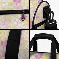 Anthurium Plumeria Lei Pastel Duffle Bag Yellow Hawaiian Splendid Palaka LT01 - Polynesian Pride