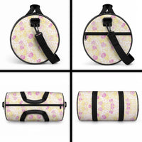 Anthurium Plumeria Lei Pastel Duffle Bag Yellow Hawaiian Splendid Palaka LT01 - Polynesian Pride