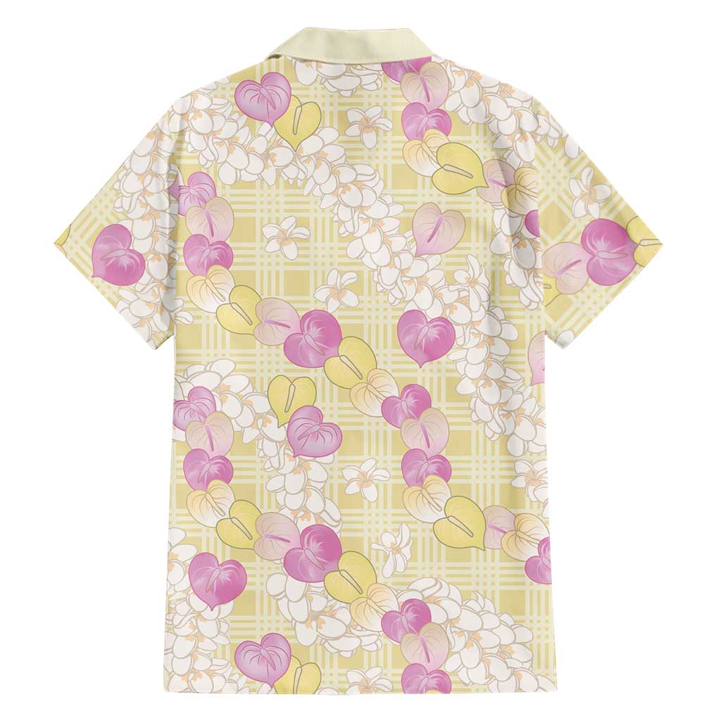 Anthurium Plumeria Lei Pastel Family Matching Summer Maxi Dress and Hawaiian Shirt Yellow Hawaiian Splendid Palaka LT01 - Polynesian Pride