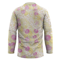 Anthurium Plumeria Lei Pastel Hockey Jersey Yellow Hawaiian Splendid Palaka